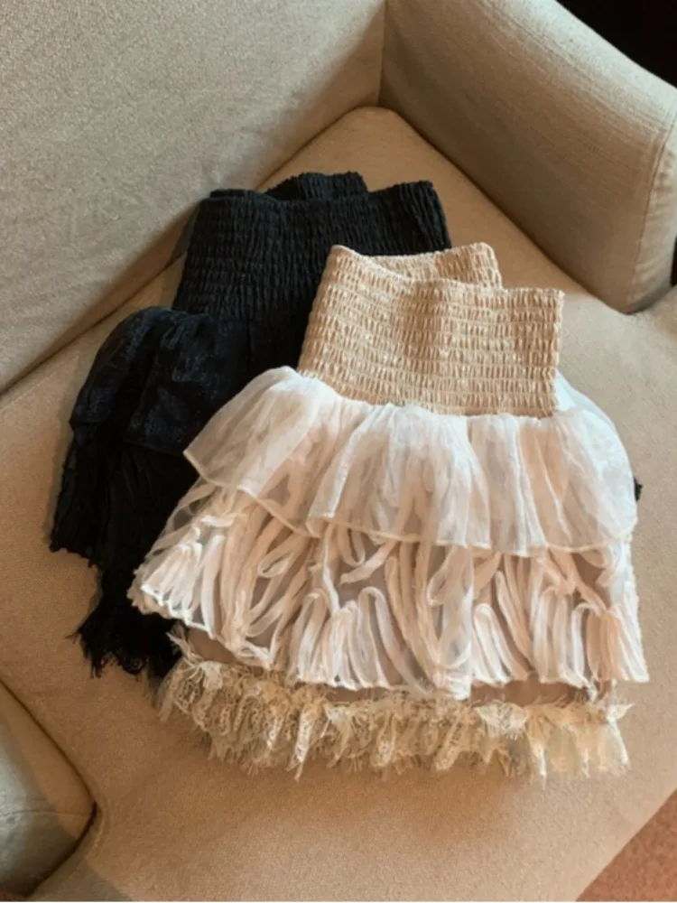 Sweet Ballet Sle Puffy Cake ort Gonna Donna Autunno Faion Piccole dimensioni Vita alta Slim A-Line Gonne anti-luce