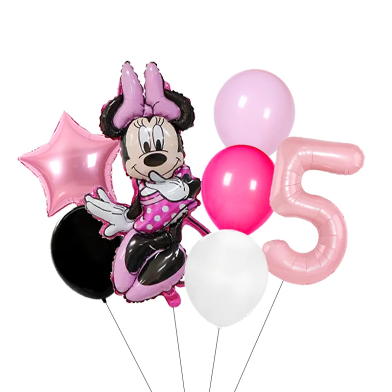 Amine Mickey Minnie Mouse Foil Balloons Number Birthday Party Balloons Kids Birthday Decorations Baby Shower Party Supplies view 6