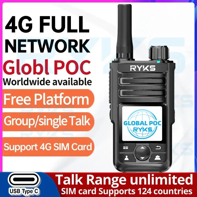 

Poc Radio Global 4G Walkie Talkie 5000 км дальнего действия для кемпинга, двусторонняя любительская радиостанция, совместимая с Zello Dmr Baofeng Uv5R Quansheng Tk11