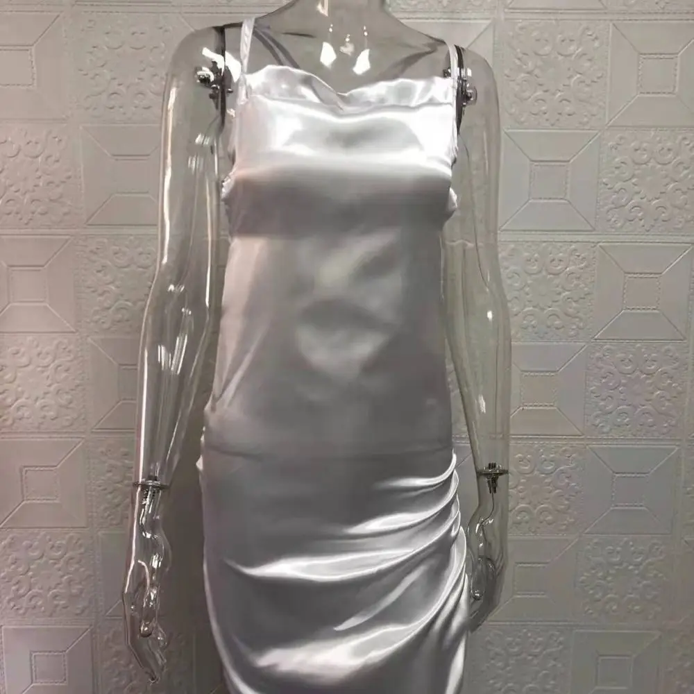 Mini vestido suspenso curto sem encosto, Vestido de noite plissado com renda, Vestido de festa, Aparência do clube, Roupas para ocasiões especiais