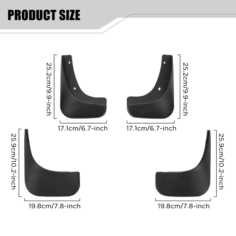 Custom Fit 4PCS Mud Flaps for Volkswagen VW Touran/Caddy MK1 2003 2004 2005 2006 2007 2008 2009 No Drilling Splash Guards Fender