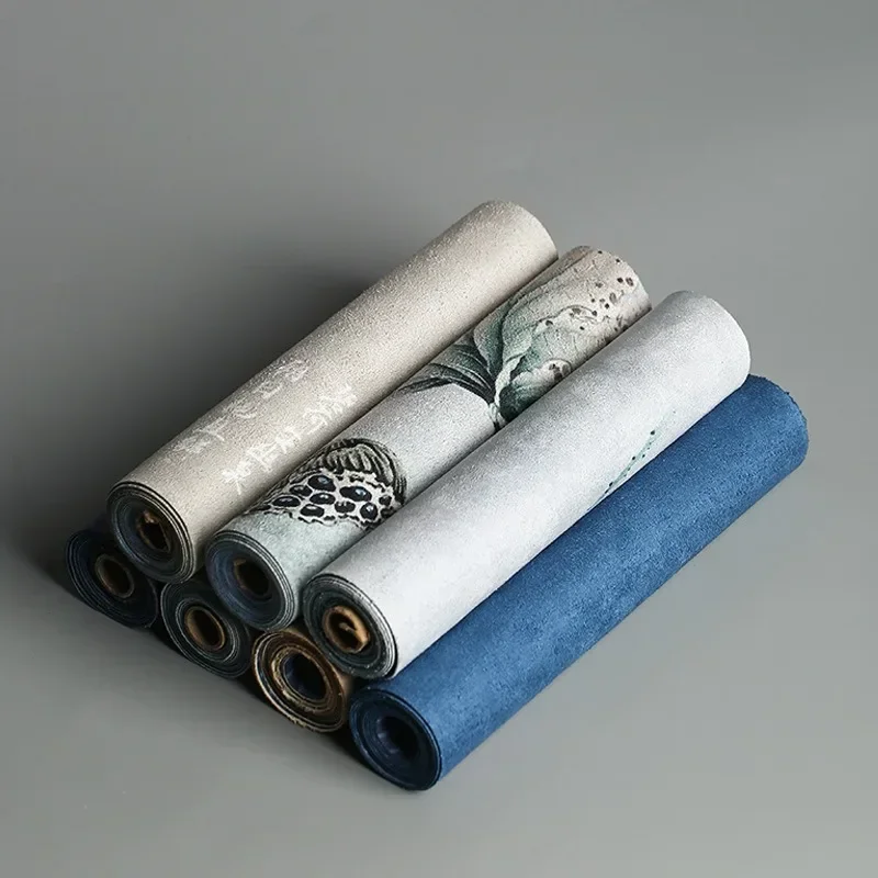 

Cotton Linen Crafts Table Runner Chinese-Style Clear Lotus Drunk Suede Table Tea Mat Dry Tea Towel Mat Curtain Tea Towel