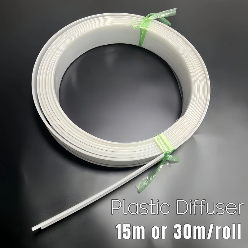 15 メートル/30 メートル黒/白 LED アルミプロファイルディフューザープラスチックカバーチャンネル交換可能な曲げ可能な PC カバーバーストリップライトランプシェード