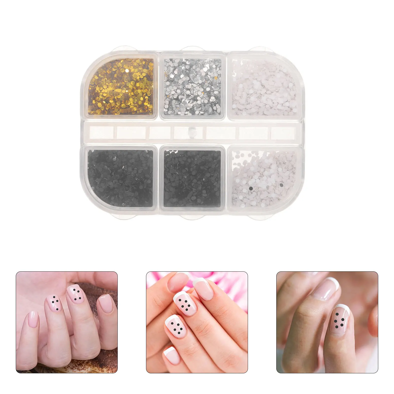 

2 коробки, мини-арт, блестки, 6 сеток, красочные блестящие хлопья в горошек для украшения маникюра «сделай сам», аксессуары для ногтей, украшения для ногтей