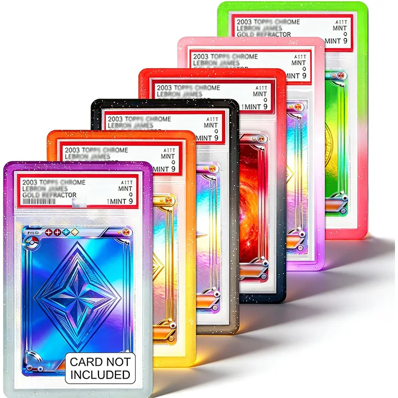 Protector de tarjetas con marco de silicona para tarjetas coleccionables de Pokémon TCG y juegos deportivos, tipo Bumper Slab