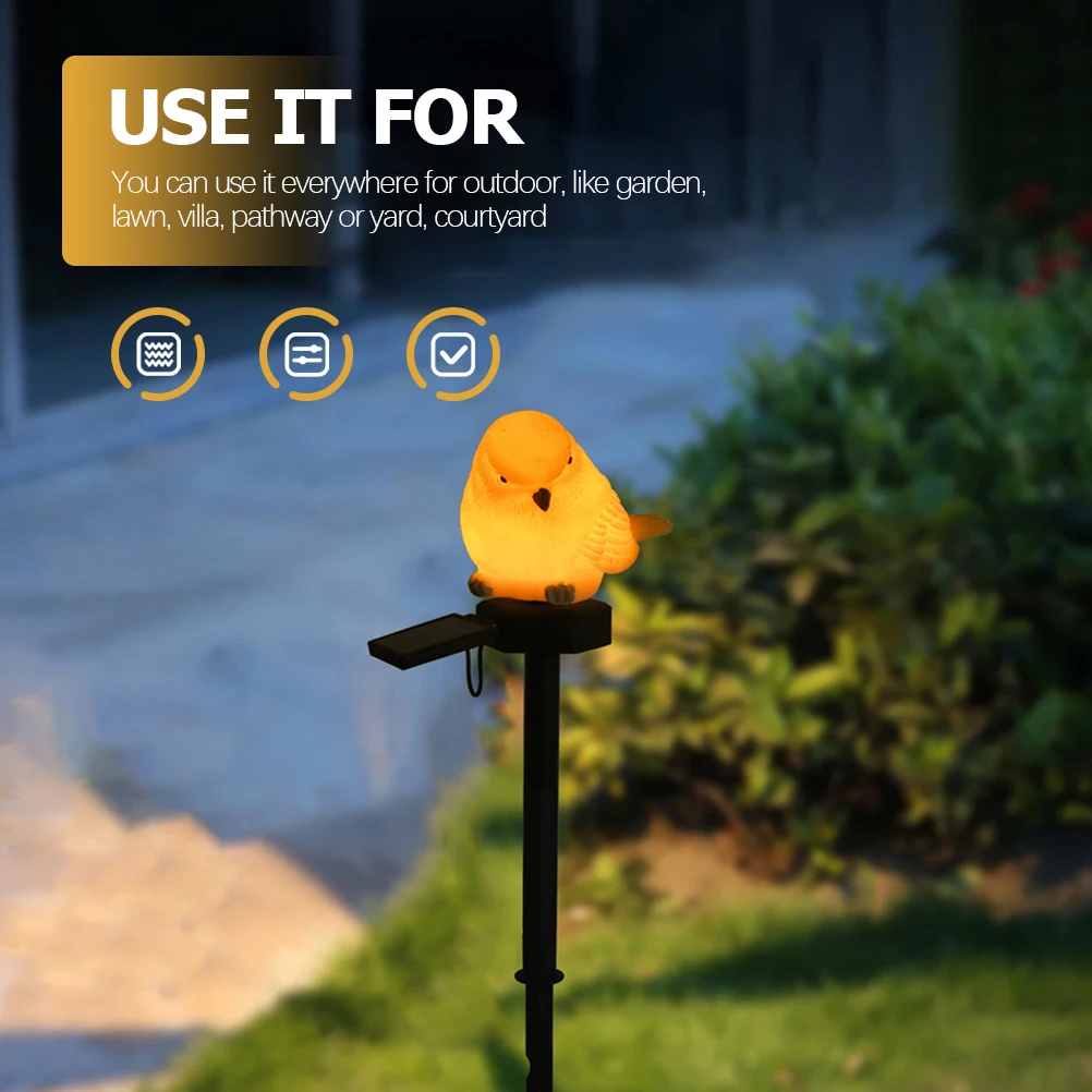 

Solar Powered Sparrow Garden Lawn Stake Lamp Outdoor Solar Animal Stake Light For Pathway Yard Decorative Light