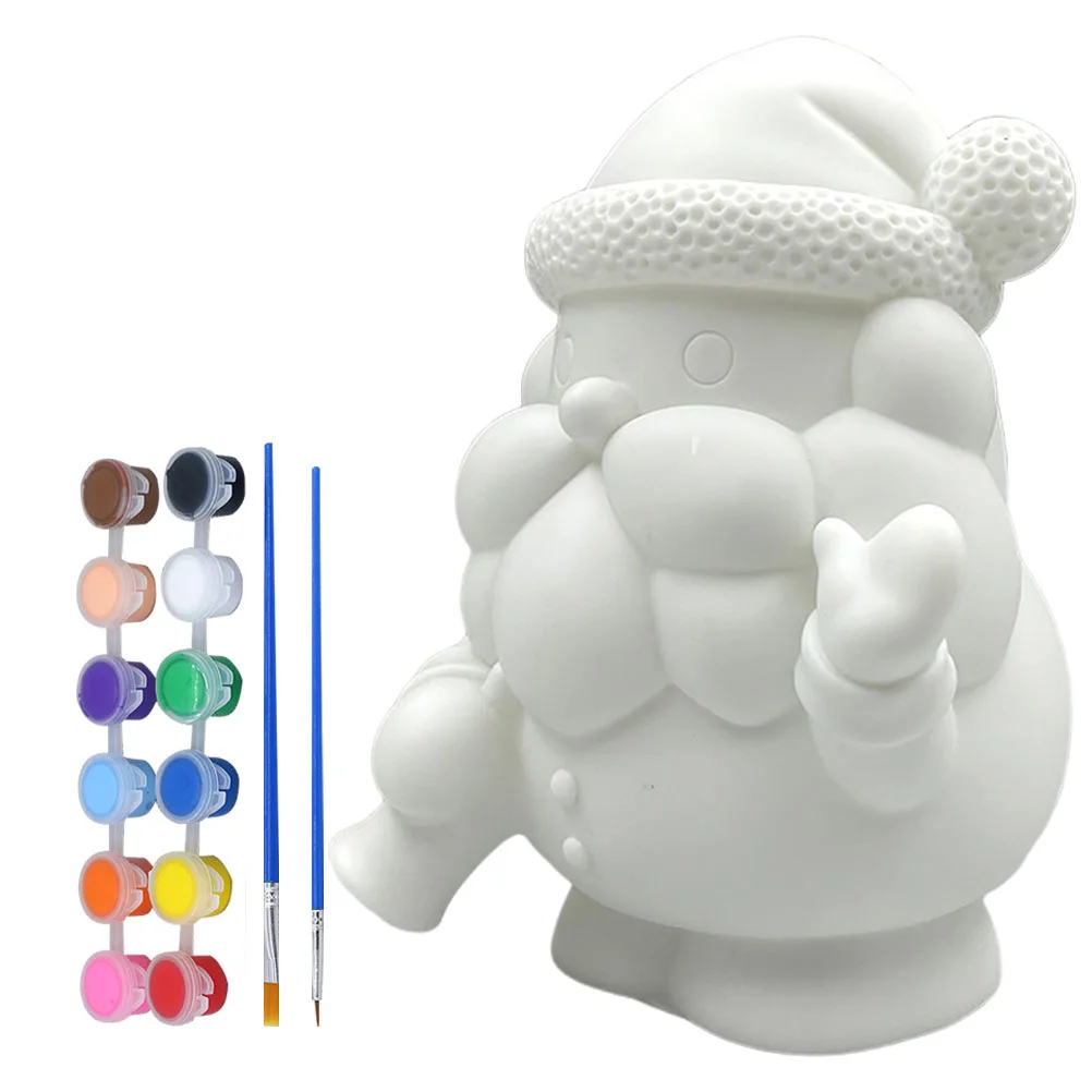 

1 Set Christmas Unpainted Santa Clause Vinyl Diy Blank Statue Holiday Decor Desktop Home Crafts Xmas Gift Nutcracker Ornament