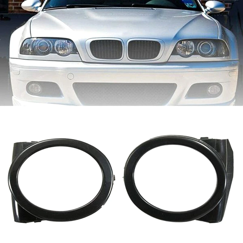 51112695255 51112695256 Black Fog Light Lamp Cover Trim Ring Fit For BMW E46 M3 2001 - 2006 Replacement Accessories