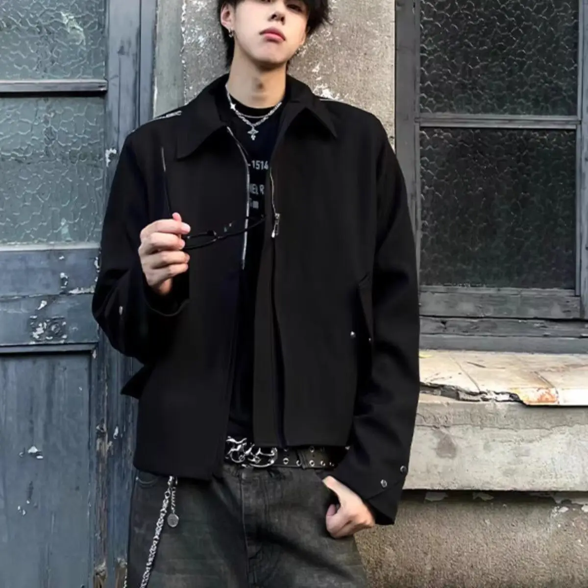 

American Sle Pilot Jaet Men's Spring Autumn High Street Baseball Collar Thiened Outerwear Faionable And Sli