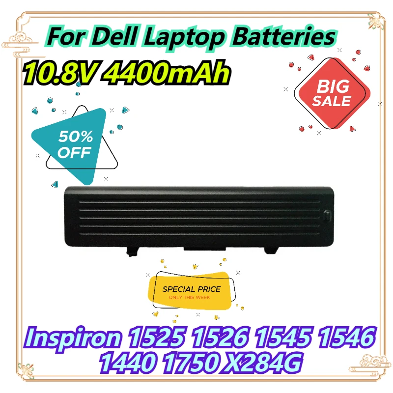 

10,8 В 4400 мАч для Dell Inspiron 1525 1526 1545 1546 1440 1750 X284G аккумуляторы для ноутбуков