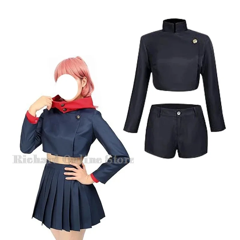 

qq023Gojo Gender Transition Cosplay High School Uniform Wig Suit Halloween Costumes for Woman Gojo Satoru Set