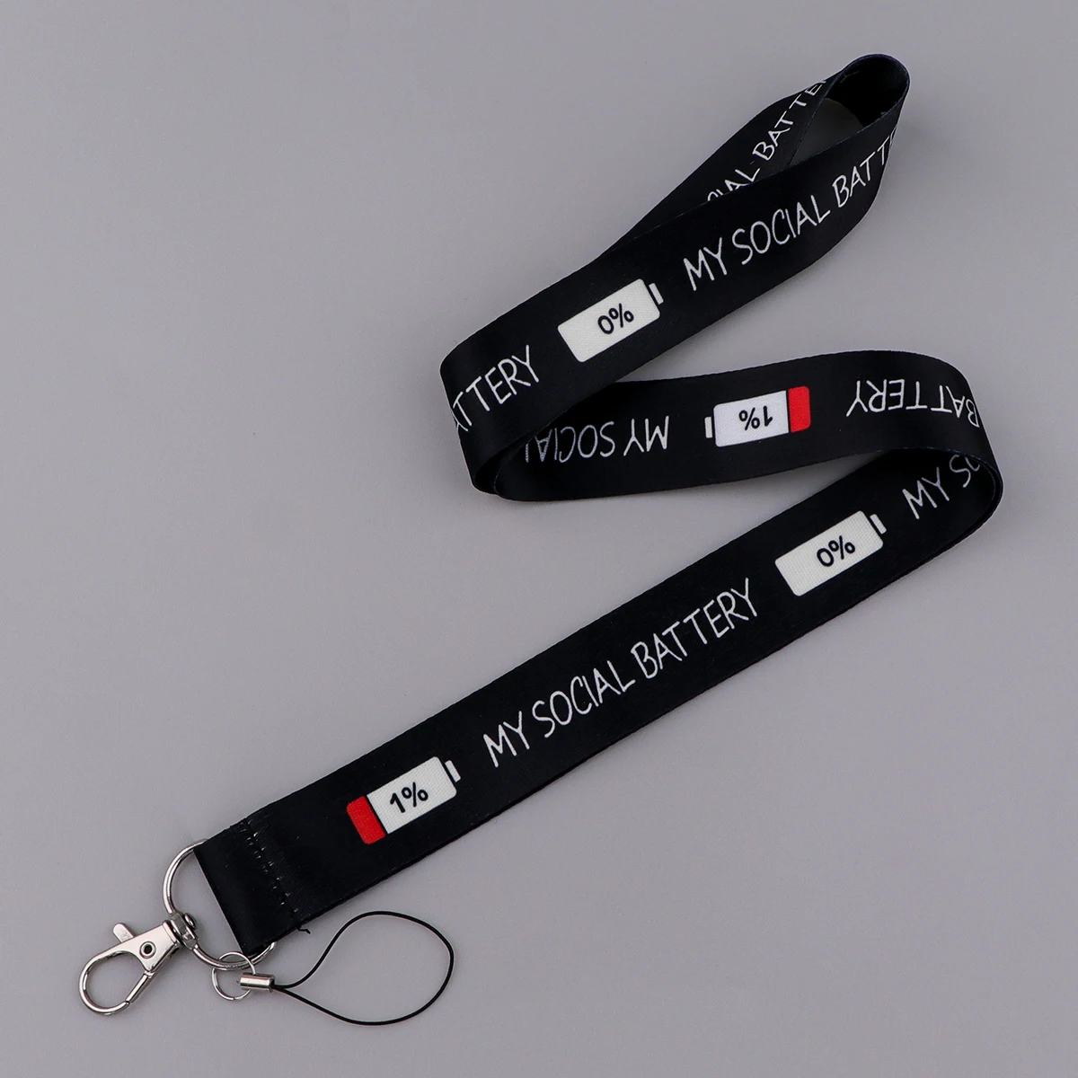 

My Social Battery Lanyard For Keys ID Card Cover Pass Cell Phone Straps Badge Holder Neck Straps Accessories