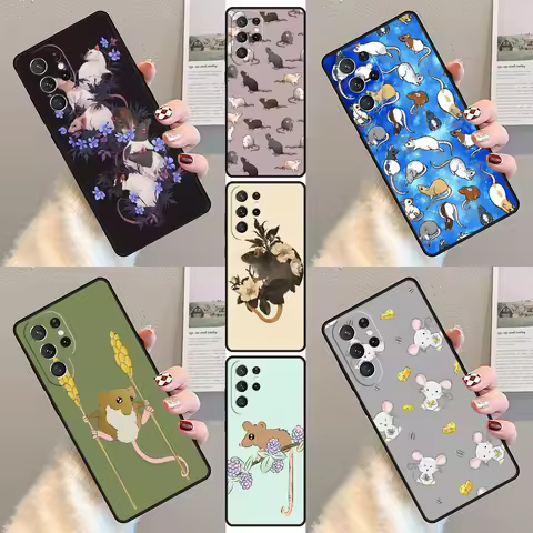 Mouse Rat Phone Case For Samsung Galaxy S23 S21 S20 FE S24 S22 Ultra Note20 S10 S9 S8 Plus Silicone Cover