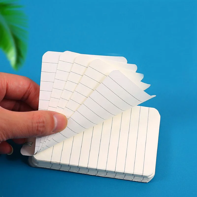 Mini cuaderno de hojas sueltas portátil, línea de palabras, cuadrícula en blanco, diario, cuaderno de bocetos, oficina, escuela, negocios,