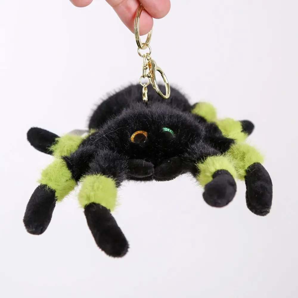 

PP Cotton Color Spider Keychains Fluffy Lifelike Colored Eye Spider Pendant Comfortable Collection Spider Keychain
