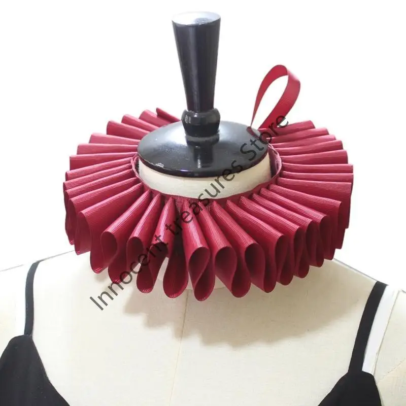 3XUA عصر النهضة الرقبة تكدرت طوق الرأس الرجعية حزام مهرج تأثيري الطبقات المختنق قلادة التفاف وشاح الفيكتوري هالوين