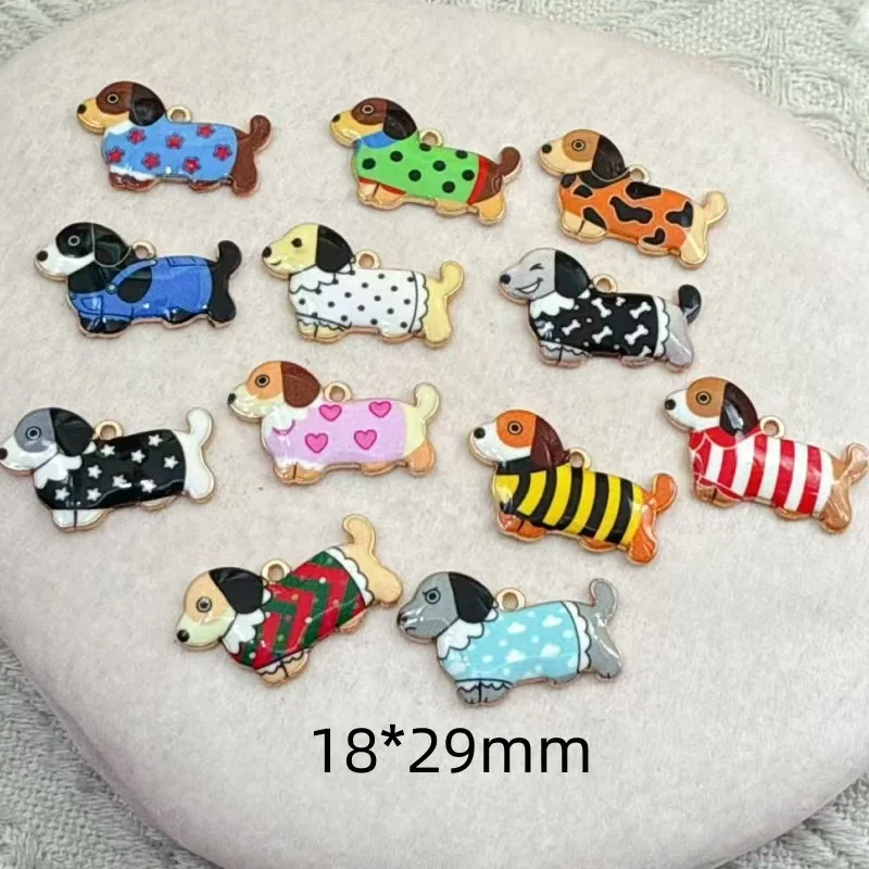10pcs Fun cartoon cute little dog earrings animal earrings keychain pendant accessories