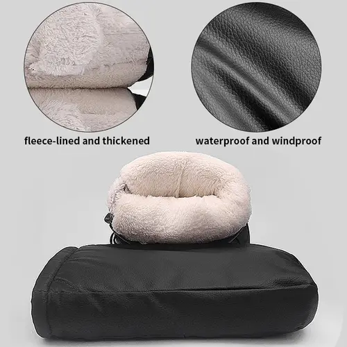 Motorcycle Handlebar Muffs Windproof Winter Mitts Warmer Gloves Waterproof Handmuffs Bicycle Handle Cover Hand Warm Motor Bike - Image 3