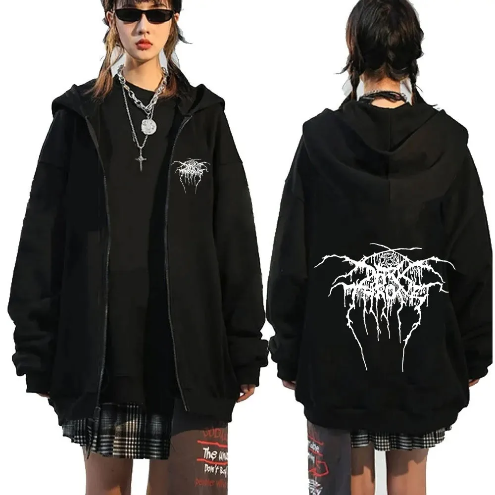 

Y2k Clothes Oversized Spring Autumn Fleece Zipper Hoodies Gothic Zip Up Sweatshirt Men Women Loose Jackets Hip Hop Streetwear