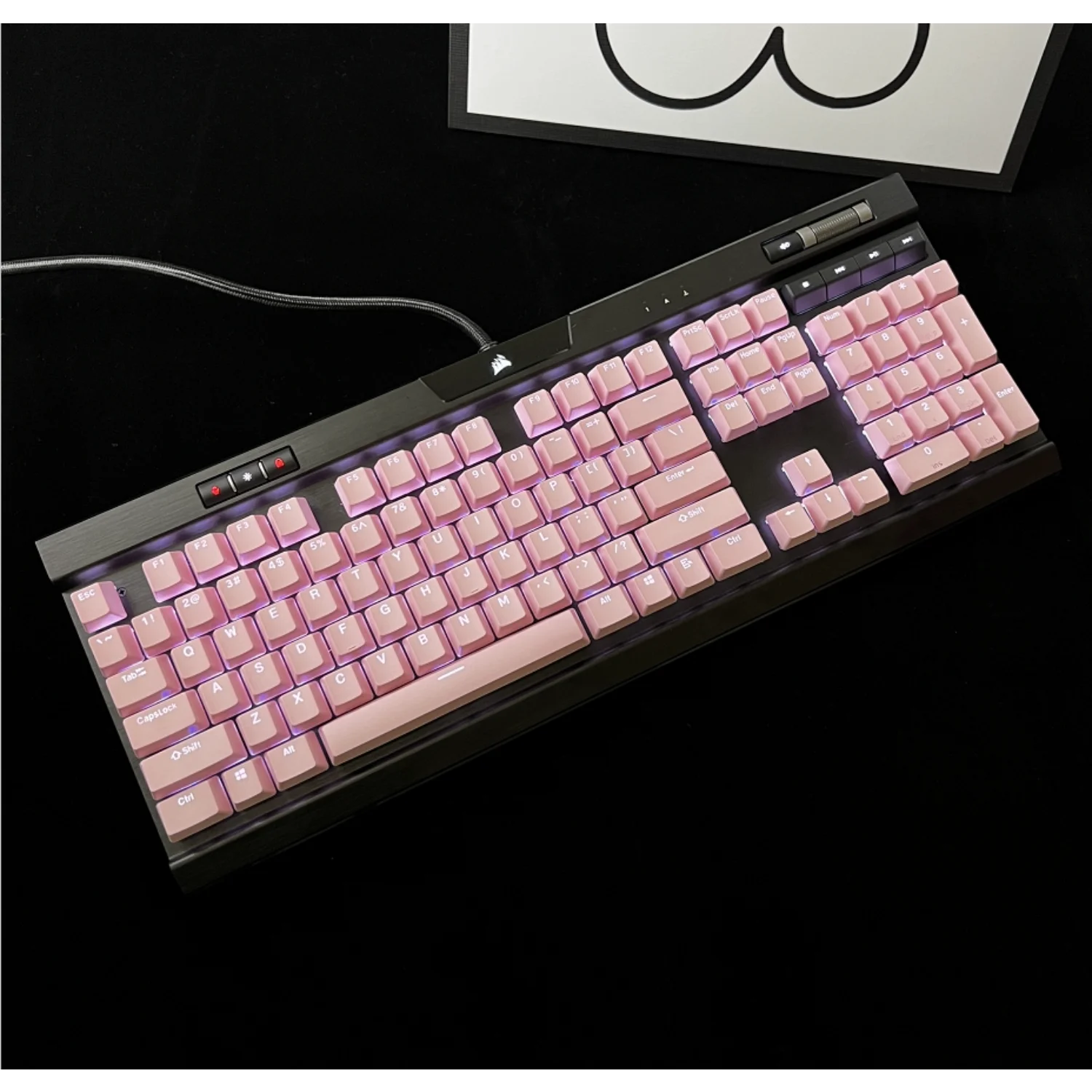 Translucent Keycaps for Corsair Keyboard, Mechanical Keyboards, PBT, CHERRY, 104 Keys, K63, K95, K65, K68, Punisher RGB, K70