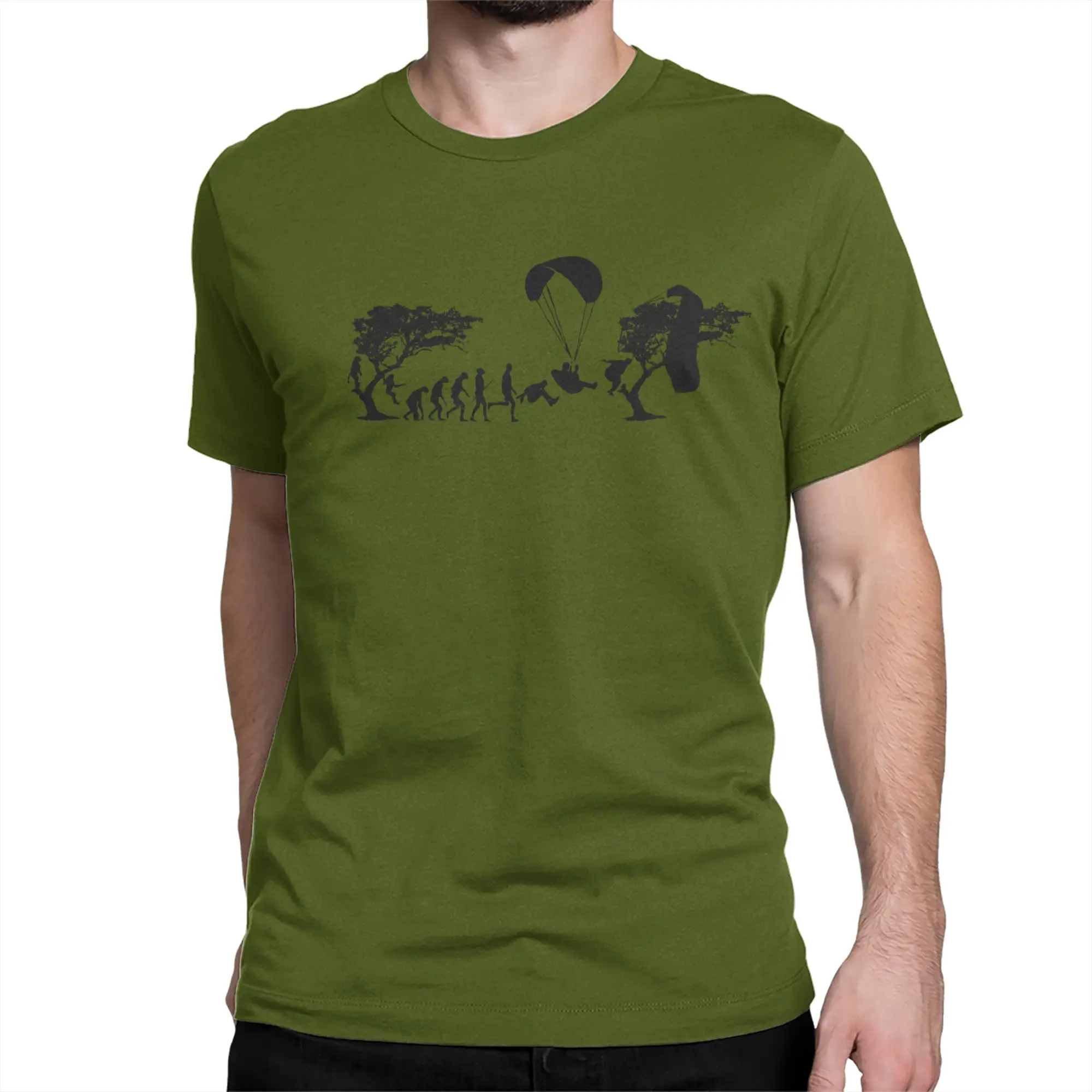 Paragliding Evolution 2 T-Shirt Paraglider Funny T Shirt Men Women Cotton Novelty T-Shirt Crew Neck  Tees Short Sleeve Tops