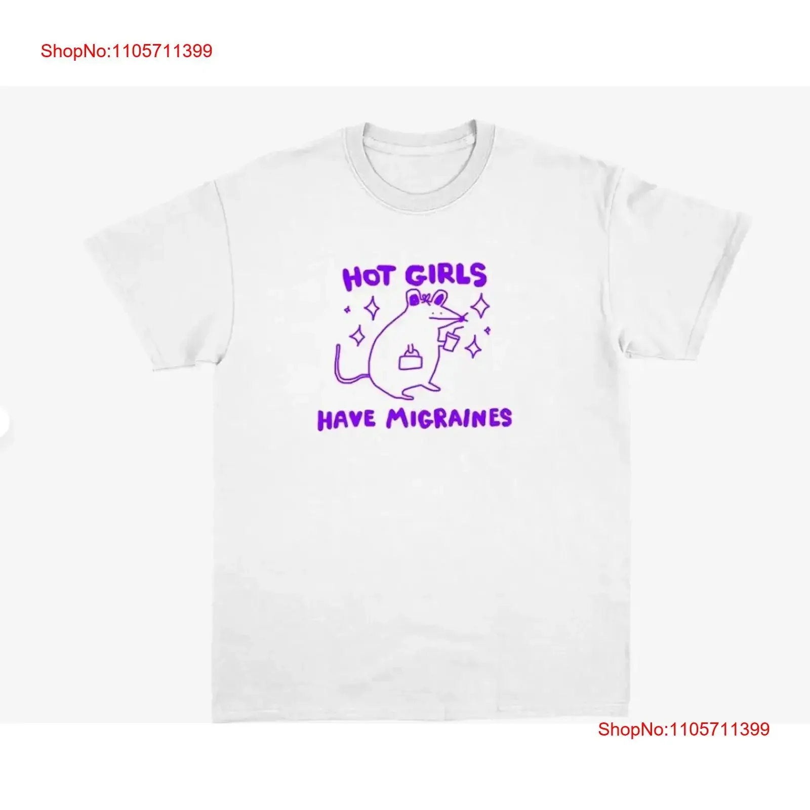 hot girls have migraines unisex T Shirt relatable joke long or short sleeves vintage Washed Soft Casual designer clothes Unisex