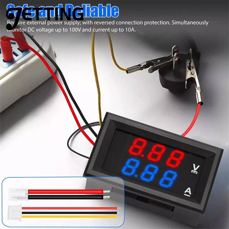 

Цифровой вольтметр-амперметр, 0-100 в, 10 А, двойной дисплей, детектор напряжения, стандартный индикатор напряжения, 0,28 дюйма, красная, синяя, стандартная