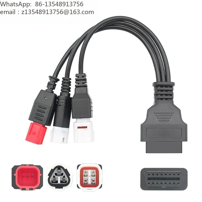 3 + 4pin 6pin to OBD 16pin motorcycle adapter cable
