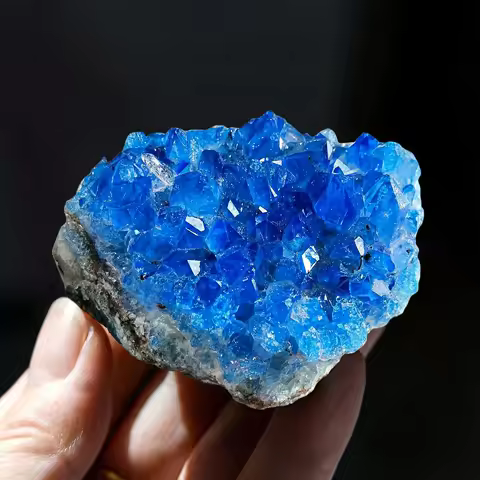 A stunning blue quartz cluster | A sparkling decorative piece, perfect for home and office, a unique geological gift idea.