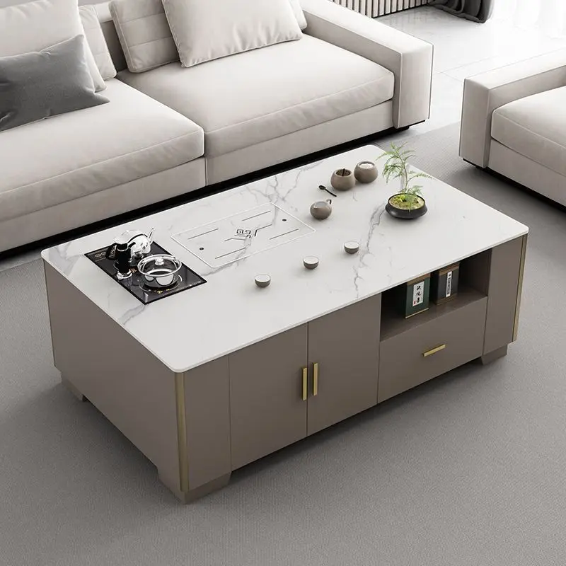 

Modern simple light luxury home living room tea table coffee table kung fu tea integrated office