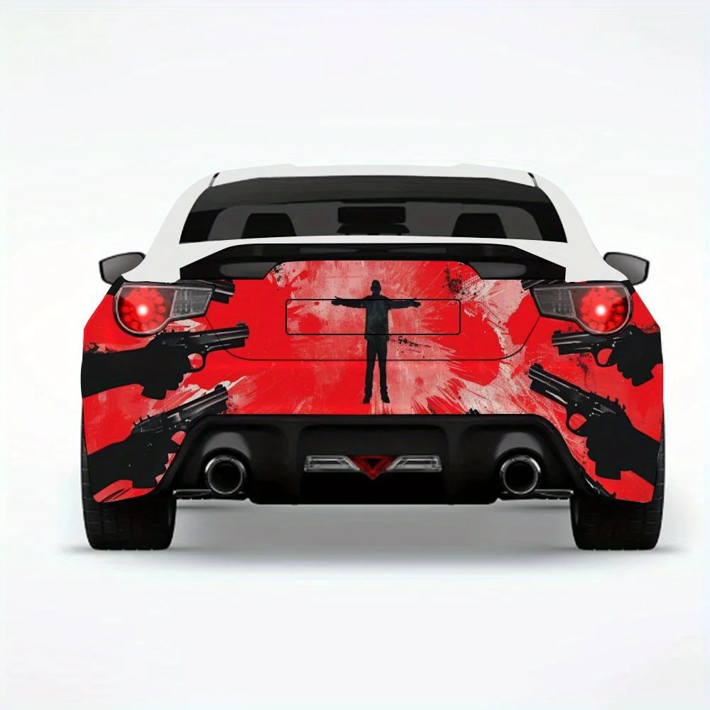 Intense Gun Surround Car Sticker,Vinyl Decal for Car Rear, Waterproof Self-Adhesive Vinyl Stickers for Vehicle Tail and Bumper,