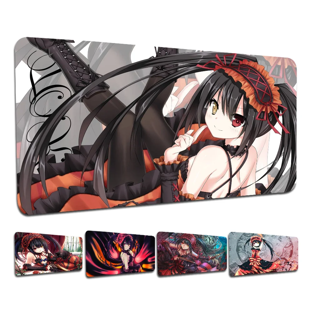 Tokisaki Kurumi In Stocked Large Mouse pad PC Computer mat Size for large Edge Locking Game Keyboard Pad