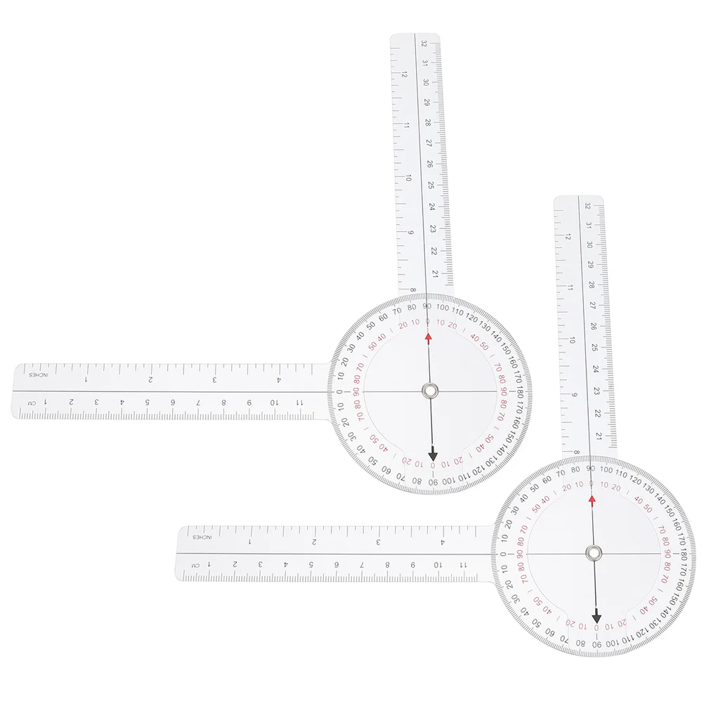 

2 Pcs Angle Ruler Measuring Protractor Clear Scale Spinal Goniometer Tool Rotary Measure Medical Plastic