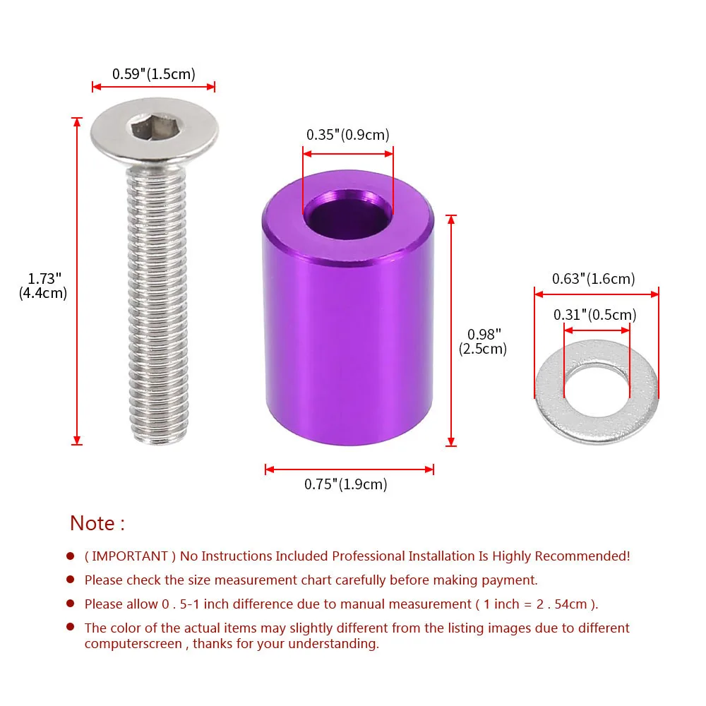 Universal Racing Aluminum Billet Hood Vent Spacer Riser Kits For All Turbo / Engine/Motor Swap 9mm Hole