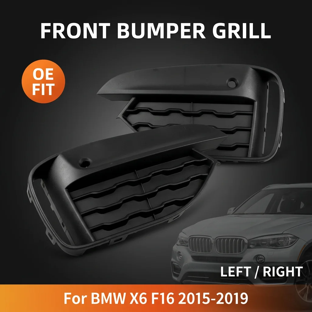 2PCS Front Bumper Grill Grille Cover For BMW X6 xDrive35i xDrive50i F16 2015 2016 2017 2018 2019 51118069333