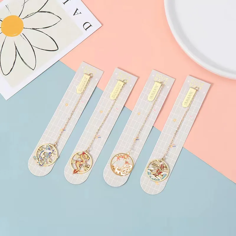 New Creative National Style Crane and Deer Art Bookmark Children's Learning Stationery Small Gift Books Hanger