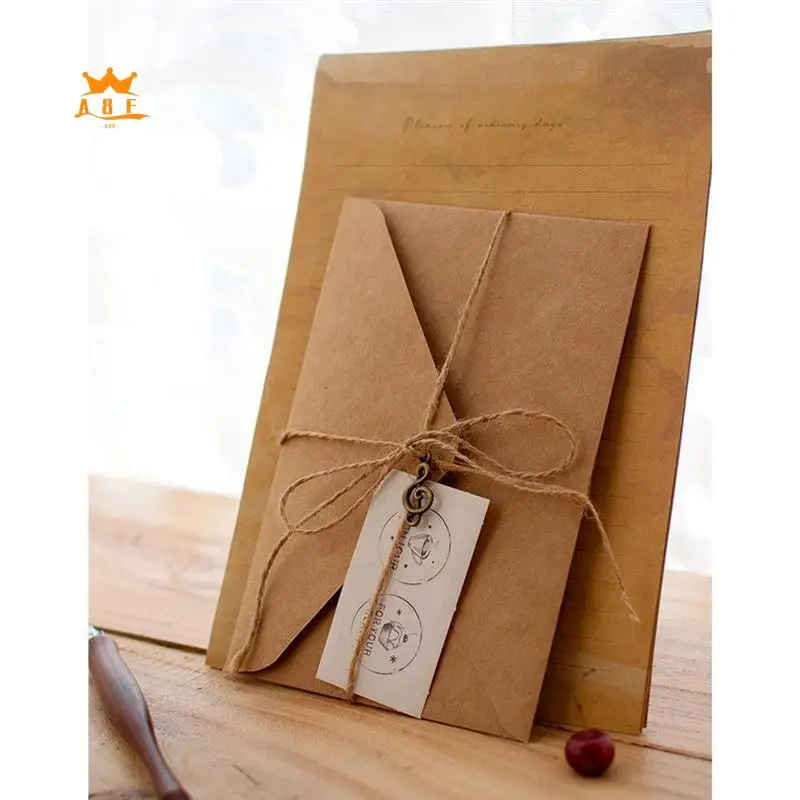 

A08E-12 Pcs Vintage Kraft Paper Writing Paper European Style Paper For Letter Writing Letter Paper Stationery