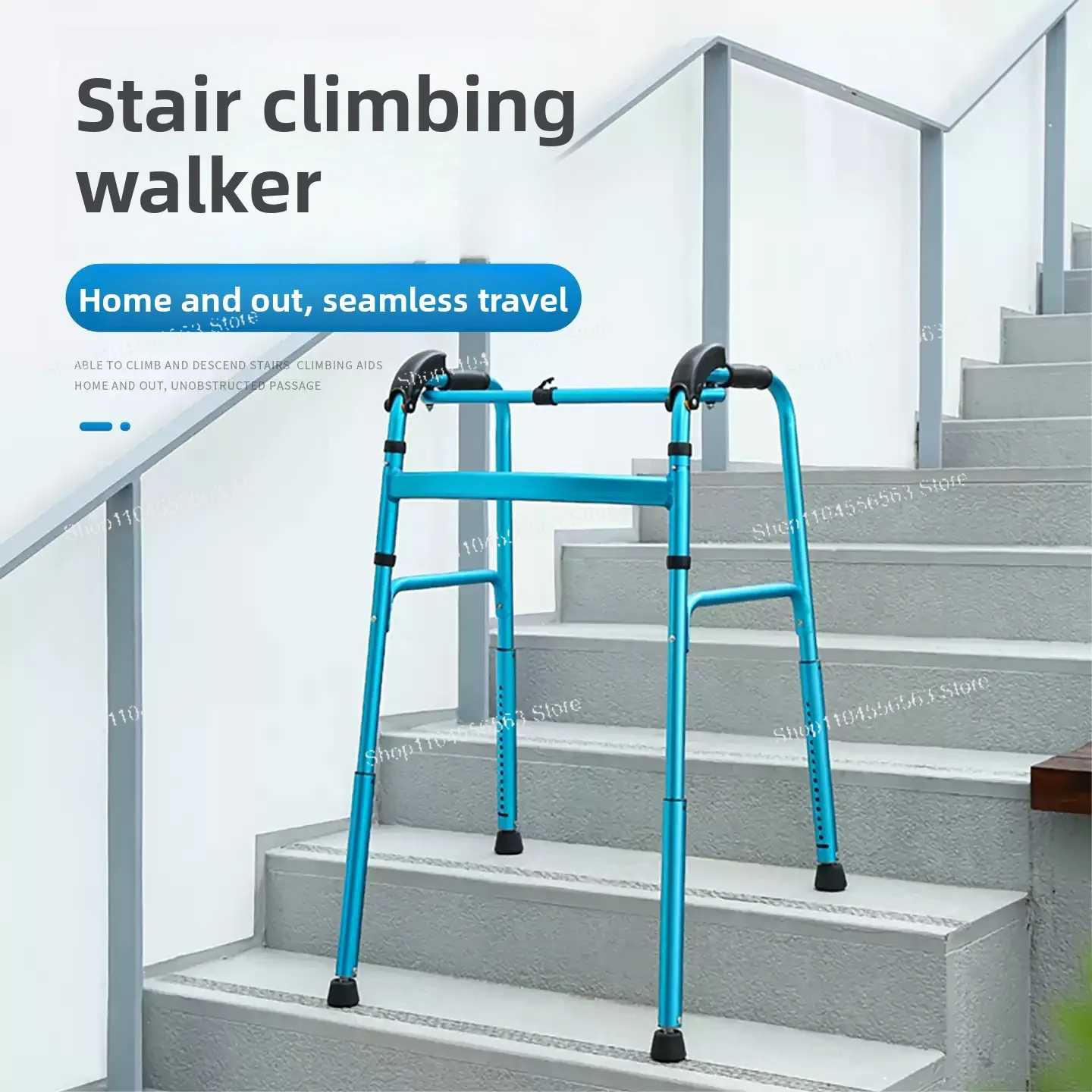 

Aluminum Alloy Folding Elderly Disabled Stair Climbing Walker Height Adjustable Walking Aid