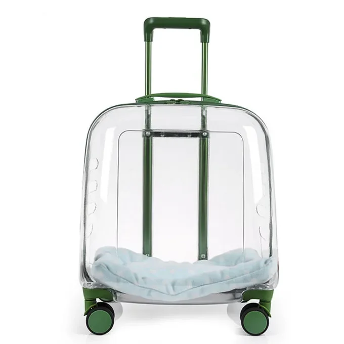 

In stock trolley box with wheels going out transparent stroller trolley cabin pet carriers travel products for cat puppies