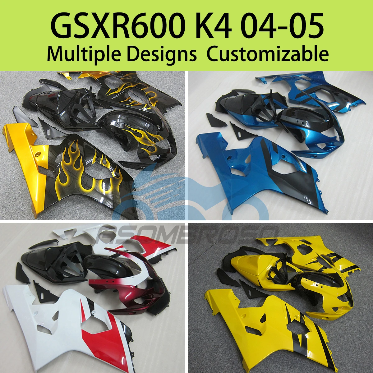 

Подходит для SUZUKI GSXR600 GSXR750 K4 2004 2005, комплект обтекателя мотоцикла, комплект обтекателей из АБС-пластика, GSXR 600 750 04 05