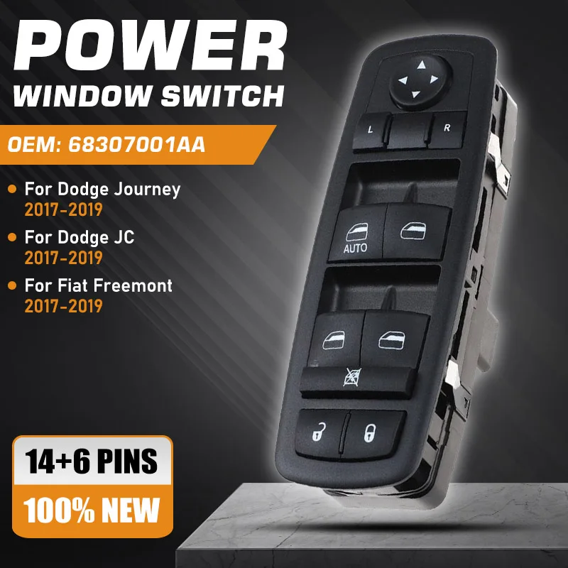 

Electric Power Window Control Switch Button For Dodge Journey Fiat Freemont 2017 2018 2019 Car Accessories 68307001AA 14+6 Pins