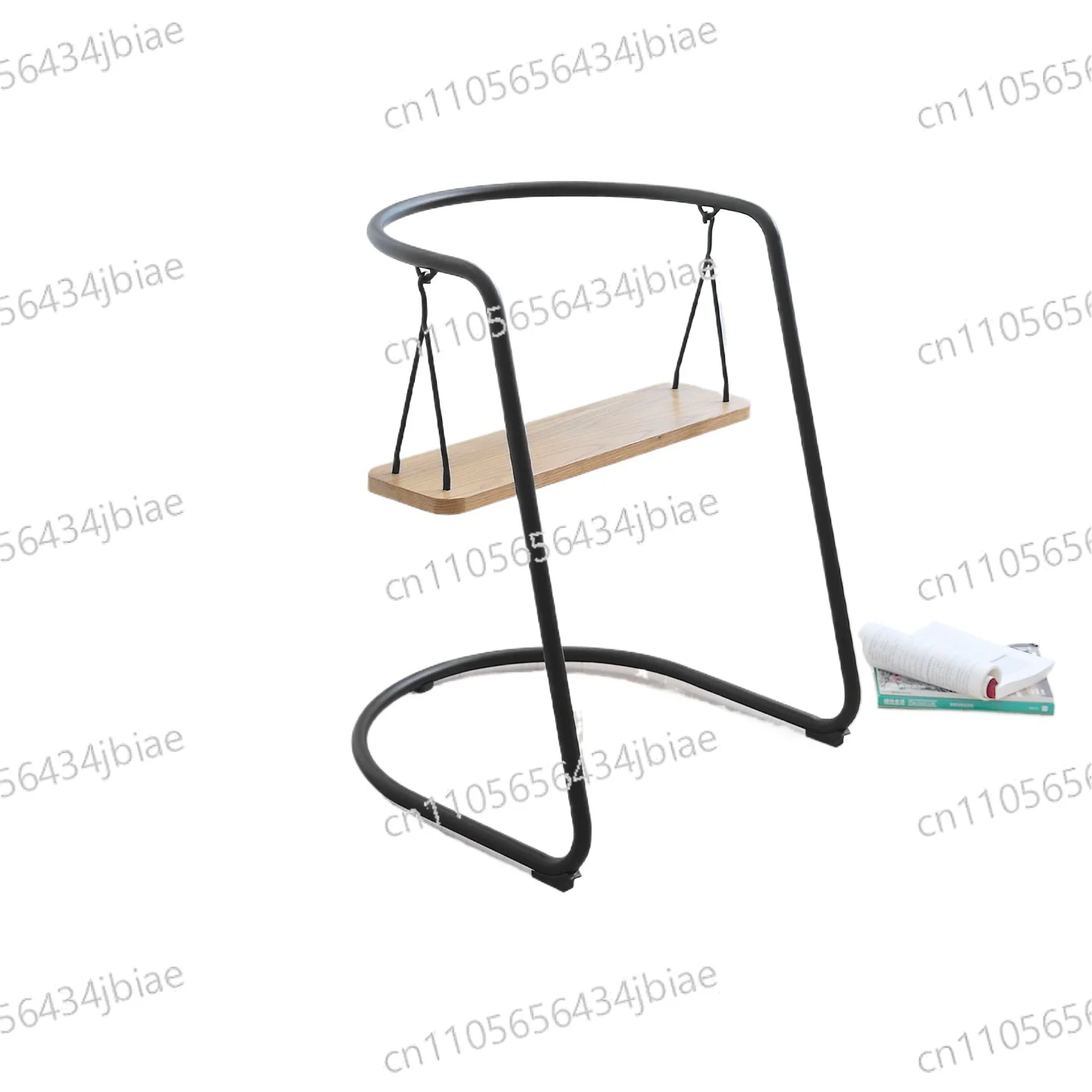 Nordic retro wrought iron oak small swing chair, casual rocking chair creative cat climbing frame