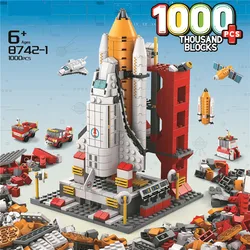 1000PCS Aviation Spaceport Model Shuttle Space Rocket Launch Center Building Blocks Construction Spaceship Bricks Toys Gifts