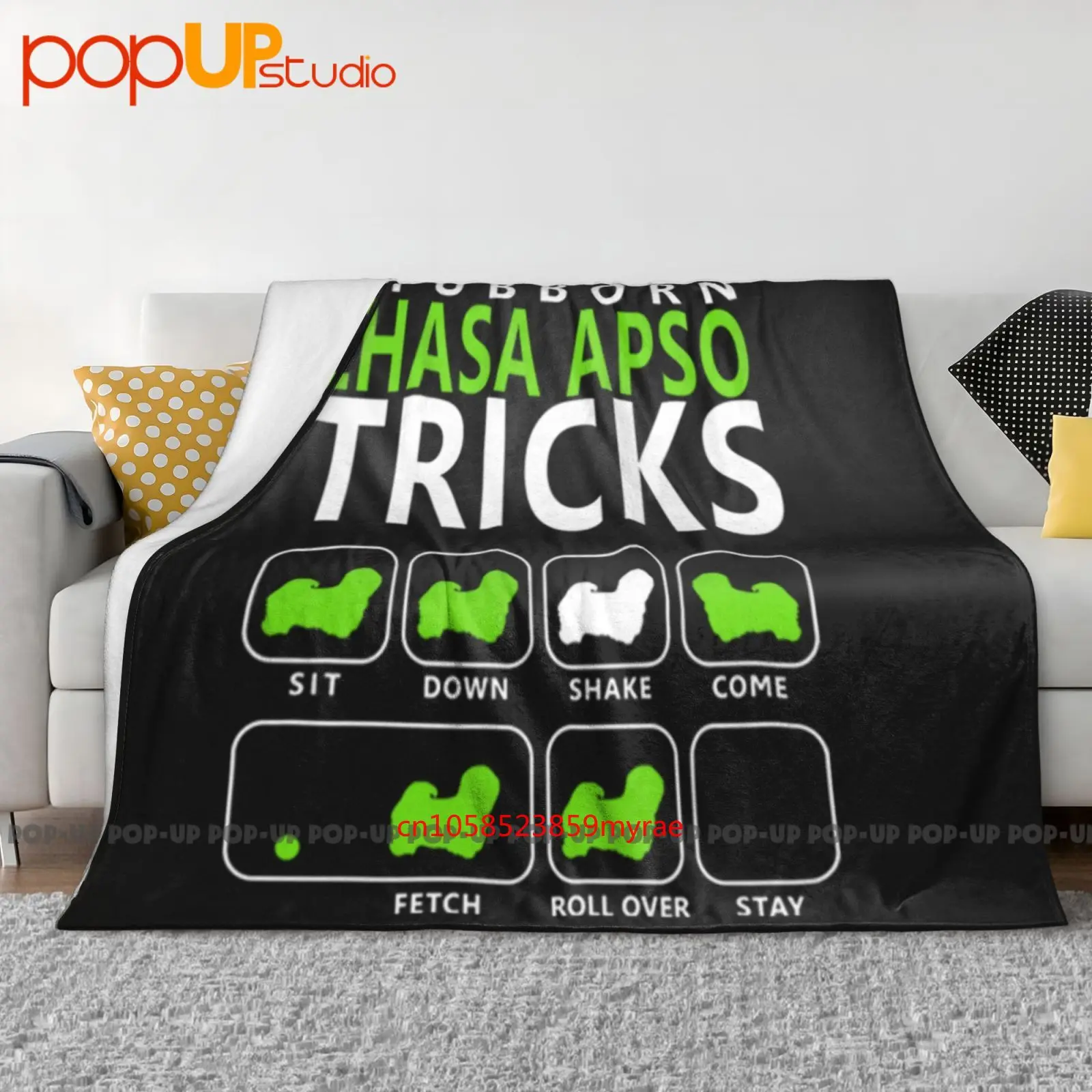 Lhasa Apso Tricks العنيد الجلوس يهز تعال جلب بطانية فائقة النعومة غطاء أريكة الشتاء أغطية السرير