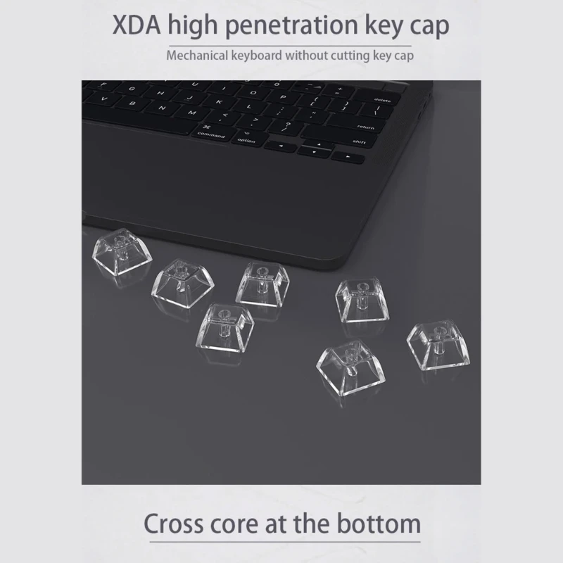Прозрачные колпачки для клавиатуры XDA, механические клавиши 1,75u с прозрачными кристаллами для игровых клавиатур, переключатели, 1 шт.