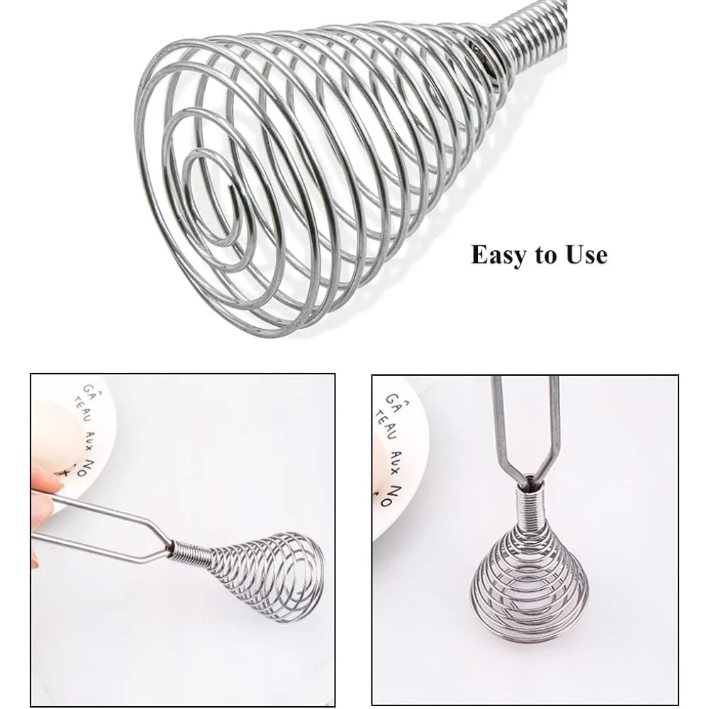 الفولاذ المقاوم للصدأ الربيع لفائف خفقت سلك سوط كريم خافق البيض المرق كريم خلاط يدوي أداة المطبخ اكسسوارات للخلط