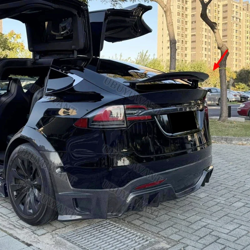 Für Tesla Model X 2016-2022 75D 90D P90D 100D P100D Carbonfaser Heckklappenspoiler Ducktail Lippe Flügel