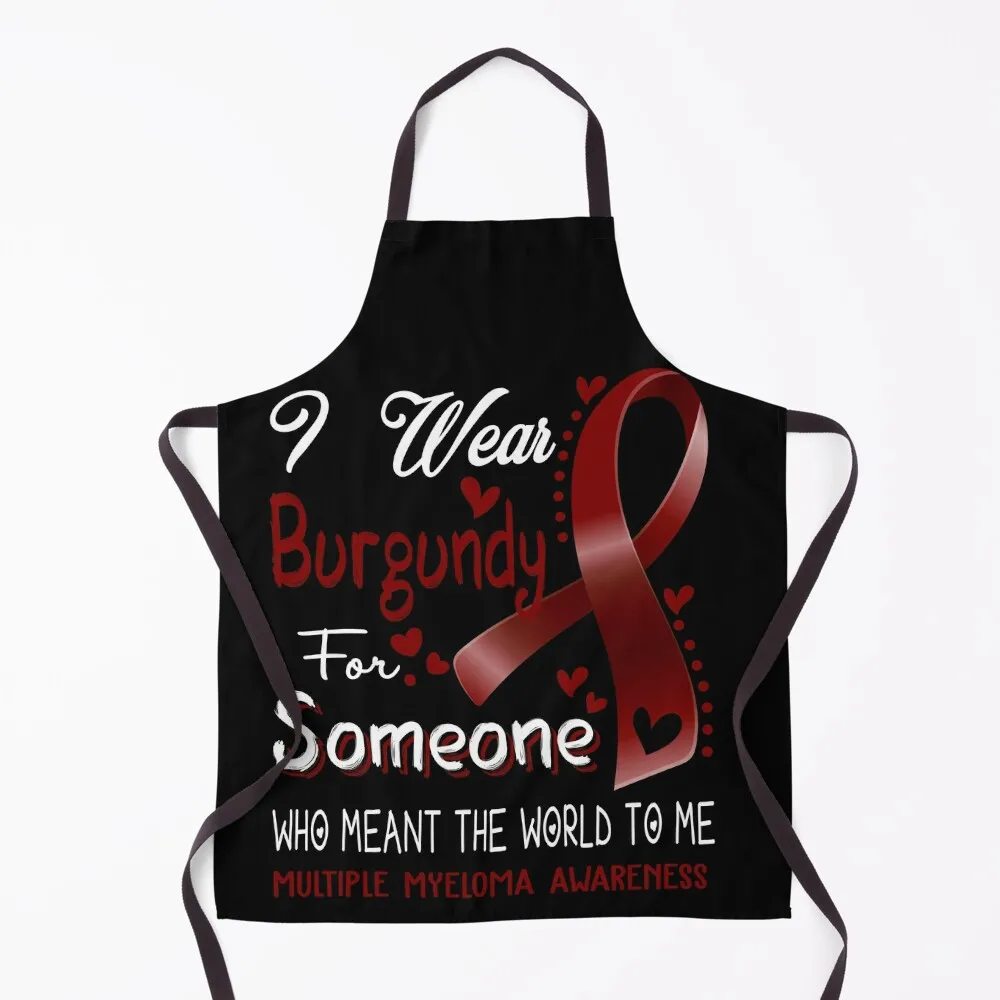 I Wear Burgundy For Someone MULTIPLE MYELOMA Awareness Apron Chef Uniform For Men Children'S For Women Men's Kitchen Apron