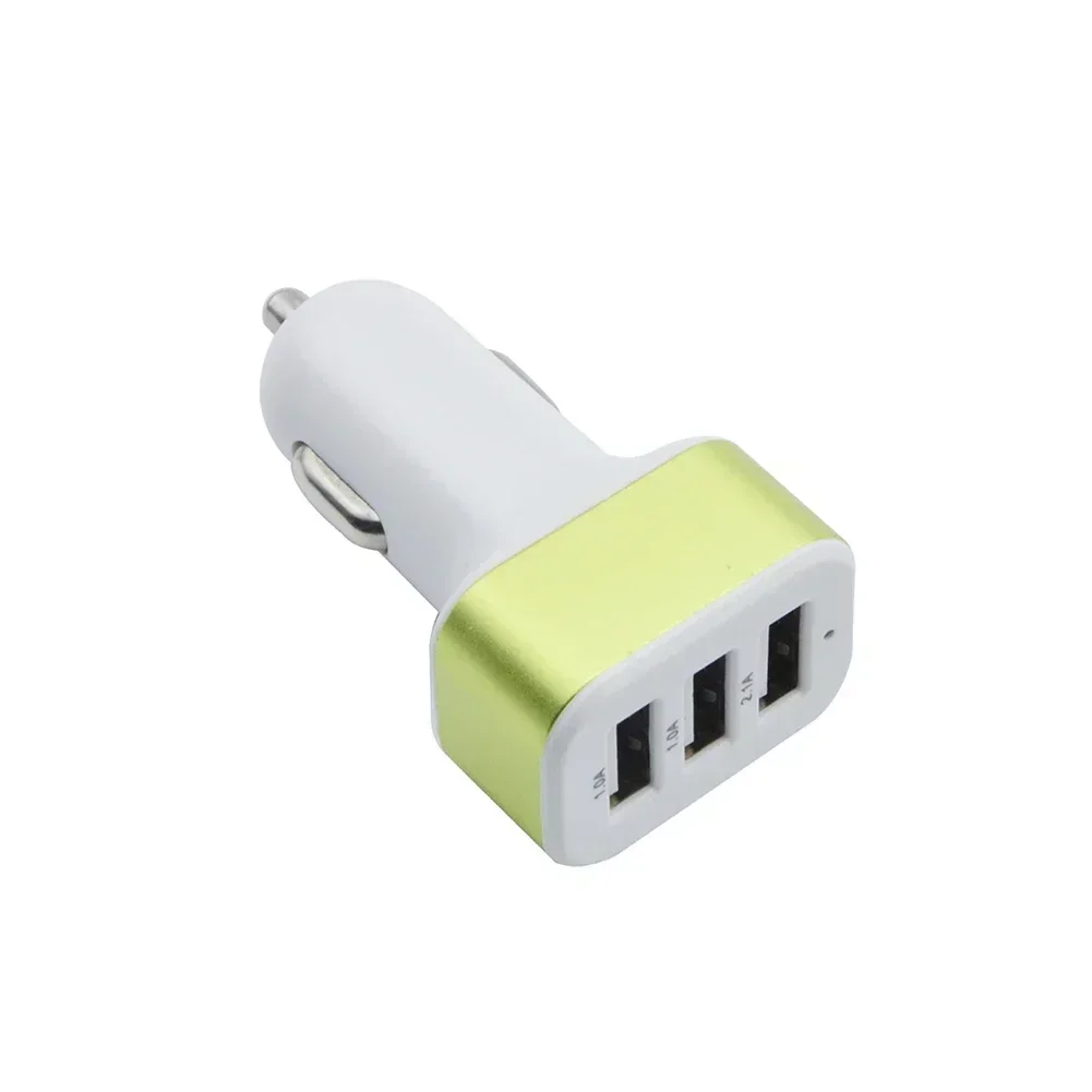 Car Charger Mobile Phone 3 Ports USB Fast Charging Adapter For Phones Pro ABS And Alloy Random Color Car Accessorry