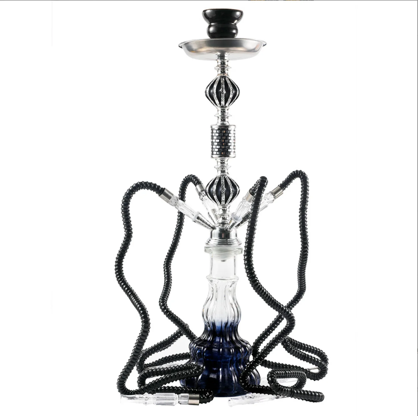 New Four Tubes Shisha Hookah Medium Size Arab Hookah Metal High-End Ktv Bar Glass Hookah Pipe Whole Set